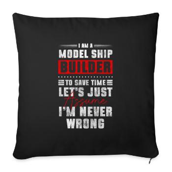 Model Making Remote Control RC Ship Yacht - Sofa pillowcase 17,3'' x 17,3'' (45 x 45 cm) - black - Front