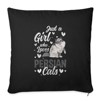 Perserkatze Liebe Katzenfreund Kater - Sofakissenbezug 45 x 45 cm - Schwarz - Vorne