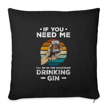 Gin Spirits Party - Sofa pillowcase 17,3'' x 17,3'' (45 x 45 cm) - black - Front