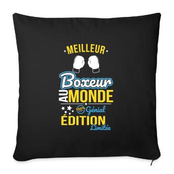 Bester Boxer der Welt - 100% Awesome - Sofakissenbezug 45 x 45 cm - Schwarz - Vorne