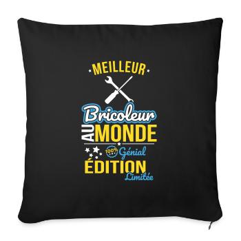 World's Best Handyman – 100% Awesome - Sofa pillowcase 17,3'' x 17,3'' (45 x 45 cm) - black - Front
