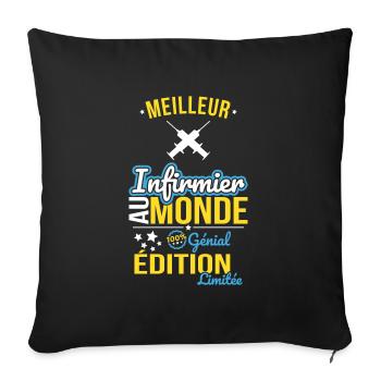 World's Best Nurse - 100% Awesome - Sofa pillowcase 17,3'' x 17,3'' (45 x 45 cm) - black - Front