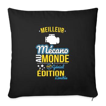 World's Best Mechanic - 100% Awesome - Sofa pillowcase 17,3'' x 17,3'' (45 x 45 cm) - black - Front