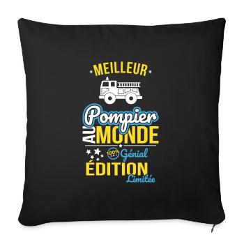 Best Firefighter in the World - 100% Awesome - Sofa pillowcase 17,3'' x 17,3'' (45 x 45 cm) - black - Front