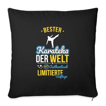 Le meilleur karatéka du monde - 100 % authentique - Housse de coussin décorative 45 x 45 cm - noir - Devant
