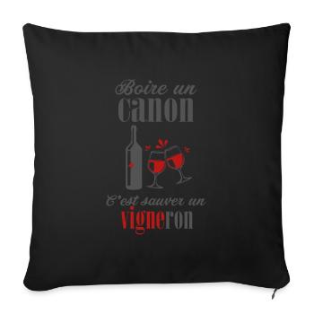 Vigneron vins raisins cave - Housse de coussin décorative 45 x 45 cm - noir - Devant