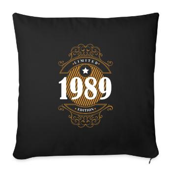 1989 Limited Edition Birthday Design - Sofa pillowcase 17,3'' x 17,3'' (45 x 45 cm) - black - Front