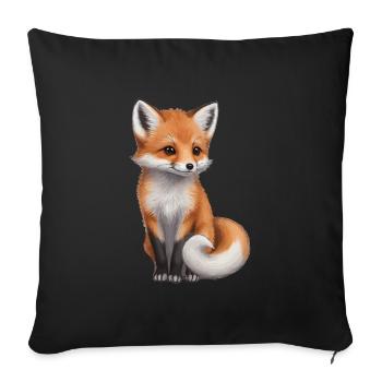 Cute Red Fox Fox Forest Animal - Sofa pillowcase 17,3'' x 17,3'' (45 x 45 cm) - black - Front