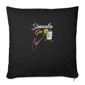 Gin - Gin Cocktail Gin Trinker Geschenk Shirt - Sofakissenbezug 45 x 45 cm - Schwarz - Vorne