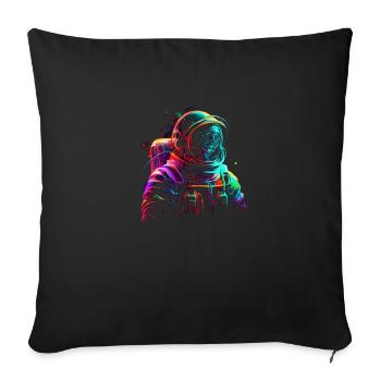 Outer Space Line Art Coloré Fun Spaceman - Housse de coussin décorative 45 x 45 cm - noir - Devant