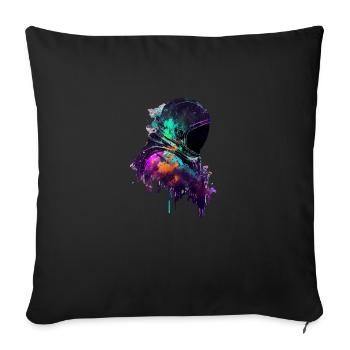 Outer Space Drippin Paint Art Fun Spaceman - Housse de coussin décorative 45 x 45 cm - noir - Devant
