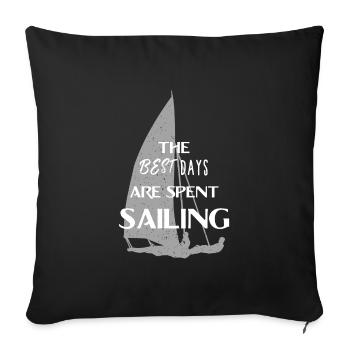 Sailing sailors water sports sailboat gift dinghy - Sofa pillowcase 17,3'' x 17,3'' (45 x 45 cm) - black - Front
