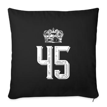 45 Couronne numérique - Housse de coussin décorative 45 x 45 cm - noir - Devant