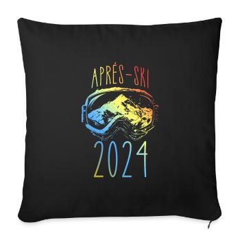 Après Ski 2024 Mountains Colorful - Sofa pillowcase 17,3'' x 17,3'' (45 x 45 cm) - black - Front