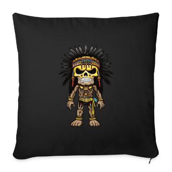 Apache Indian Skeleton - Sofa pillowcase 17,3'' x 17,3'' (45 x 45 cm) - black - Front