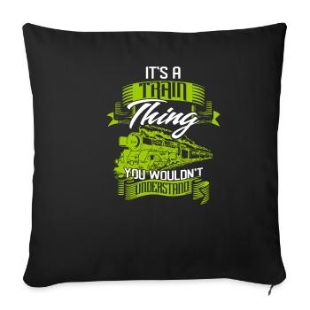 train - Sofa pillowcase 17,3'' x 17,3'' (45 x 45 cm) - black - Front