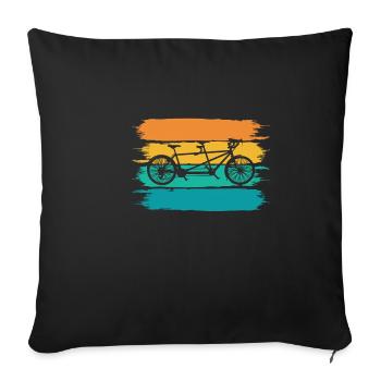 Tandem bike - Sofa pillowcase 17,3'' x 17,3'' (45 x 45 cm) - black - Front