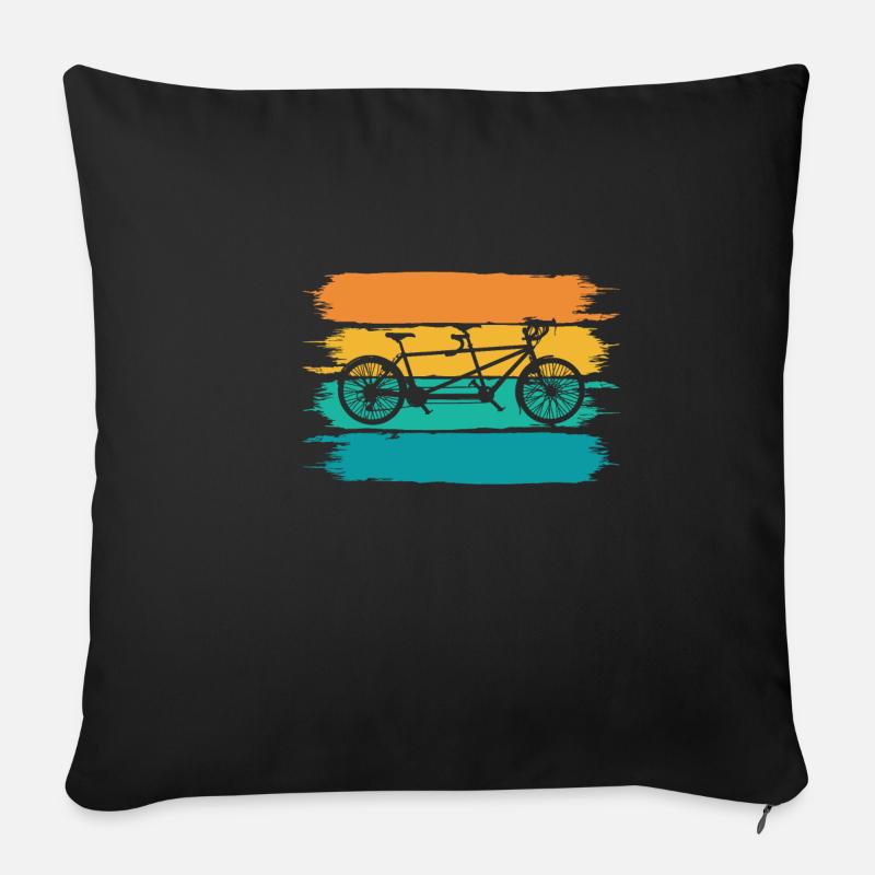 Tandem Fahrrad - Sofakissenbezug 45 x 45 cm - Schwarz