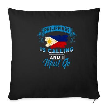 Philippines - Sofa pillowcase 17,3'' x 17,3'' (45 x 45 cm) - black - Front