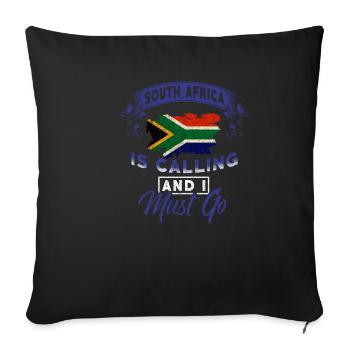 South Africa - Sofa pillowcase 17,3'' x 17,3'' (45 x 45 cm) - black - Front