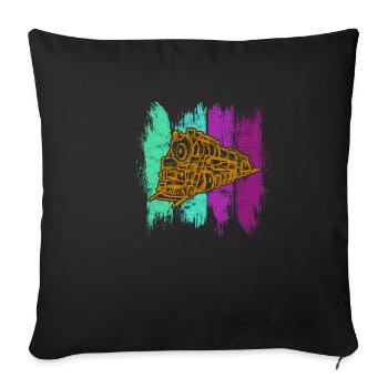 train - Sofa pillowcase 17,3'' x 17,3'' (45 x 45 cm) - black - Front