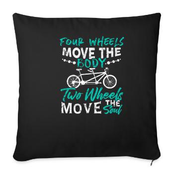 Tandem bike - Sofa pillowcase 17,3'' x 17,3'' (45 x 45 cm) - black - Front