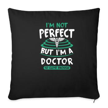 médecin - Housse de coussin décorative 45 x 45 cm - noir - Devant