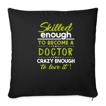 doctor - Sofa pillowcase 17,3'' x 17,3'' (45 x 45 cm) - black - Front