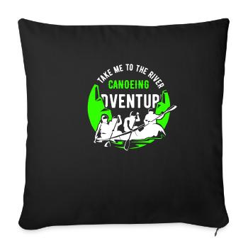 Canoë-kayak - Housse de coussin décorative 45 x 45 cm - noir - Devant