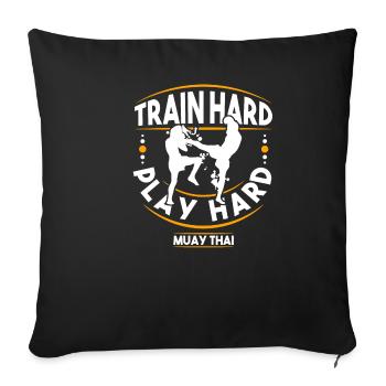 Muay Thai - Housse de coussin décorative 45 x 45 cm - noir - Devant