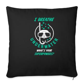 plongée - Housse de coussin décorative 45 x 45 cm - noir - Devant
