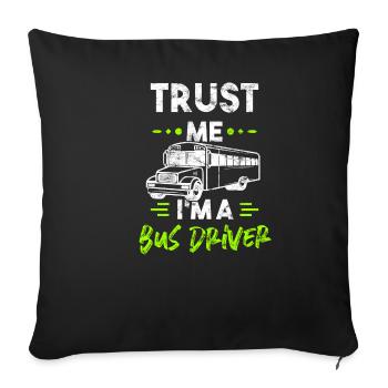 Chauffeur de bus - Housse de coussin décorative 45 x 45 cm - noir - Devant