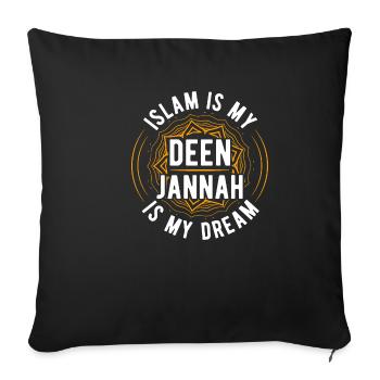 Islam Religion Allah Ramadan Gift Idea - Sofa pillowcase 17,3'' x 17,3'' (45 x 45 cm) - black - Front