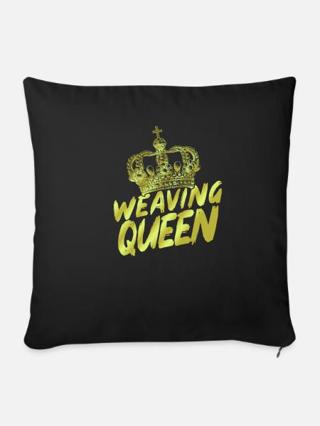 Weben Webstuhl Nähen Garn Geschenkidee - Sofakissenbezug 45 x 45 cm - Schwarz