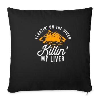 Rafting Floss - Sofa pillowcase 17,3'' x 17,3'' (45 x 45 cm) - black - Front