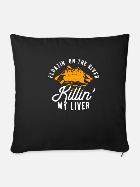 Rafting Floss - Sofakissenbezug 45 x 45 cm - Schwarz
