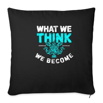 Bouddhisme - Housse de coussin décorative 45 x 45 cm - noir - Devant