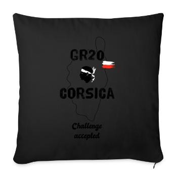 GR20 Corse Challenge Accepted - Housse de coussin décorative 45 x 45 cm - noir - Devant