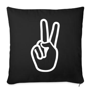 Hand Peace - Sofa pillowcase 17,3'' x 17,3'' (45 x 45 cm) - black - Front