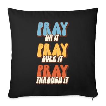 Walk by Faith Christian Verses Jesus Cross - Sofa pillowcase 17,3'' x 17,3'' (45 x 45 cm) - black - Front