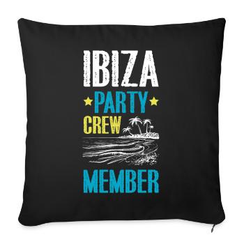 Ibiza Party Crew - Sofa pillowcase 17,3'' x 17,3'' (45 x 45 cm) - black - Front