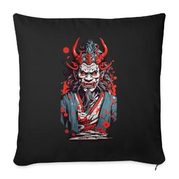 Oni Demon in Ukiyo-E Japan Art Style - Sofa pillowcase 17,3'' x 17,3'' (45 x 45 cm) - black - Front