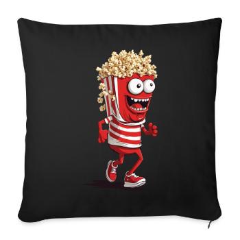 Popcorn Monster Halloween Movie Night Fun - Housse de coussin décorative 45 x 45 cm - noir - Devant