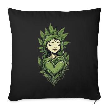 Heart Plants Aesthetic Love Design - Sofa pillowcase 17,3'' x 17,3'' (45 x 45 cm) - black - Front