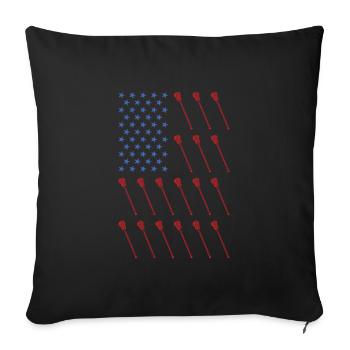 Sport Us Flag Field Lacrosse - Housse de coussin décorative 45 x 45 cm - noir - Devant