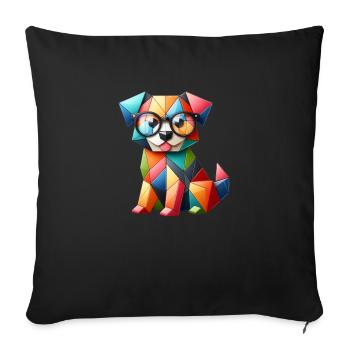 Abstract Baby Dog with Glasses - Sofa pillowcase 17,3'' x 17,3'' (45 x 45 cm) - black - Front