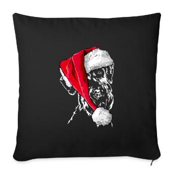 Bonnet de Noël GIANT SCHNAUZER Les chiens de Wilsign - Housse de coussin décorative 45 x 45 cm - noir - Devant