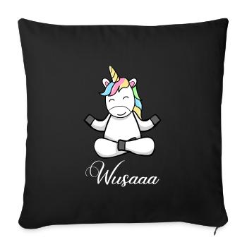 Auszeit Durchatmen Wusaaa Einhorn - Sofakissenbezug 45 x 45 cm - Schwarz - Vorne