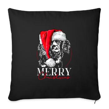 Santa HOVAWART Merry Christmas Dogs Dog Wilsigns - Sofa pillowcase 17,3'' x 17,3'' (45 x 45 cm) - black - Front