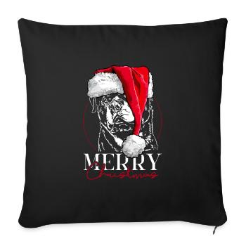 Père Noël joyeux Chiens de Noël Wilsigns - Housse de coussin décorative 45 x 45 cm - noir - Devant